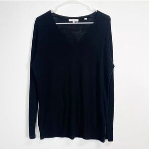 Vince Sweater Womens Small Black VNeck Cashmere Wool Blend Long Sleeve Knit